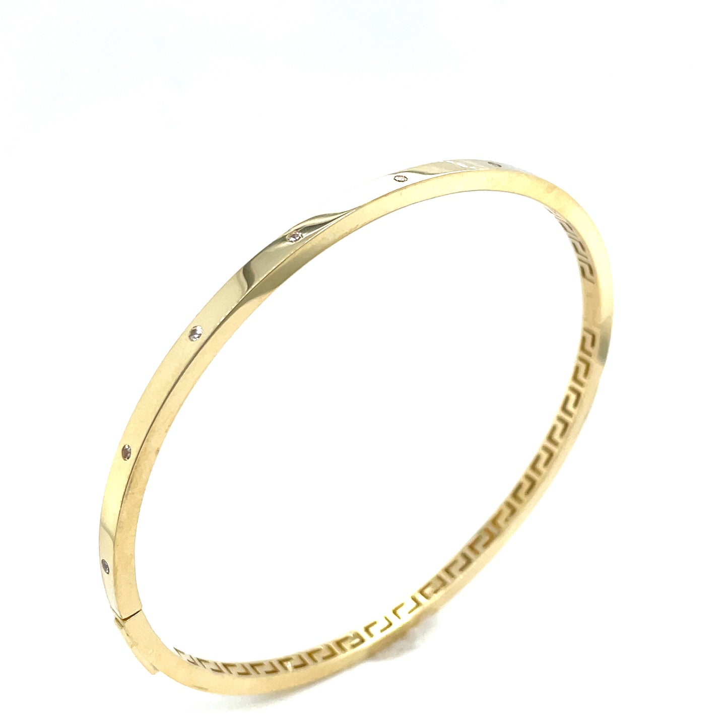 9CT Cubic Zirconia Punch Set Bangle