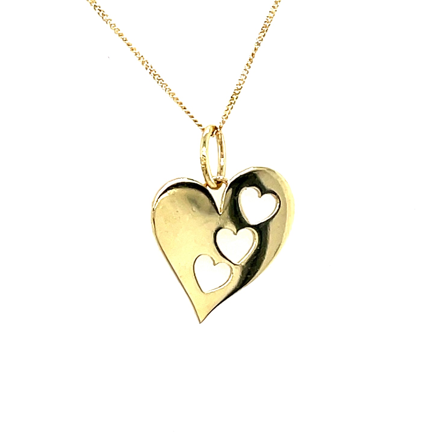 9CT Plain Heart Cutout Pendant
