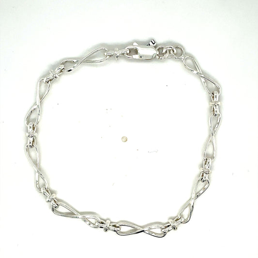 Sterling Silver Infinity Link Bracelet 7.5Inch