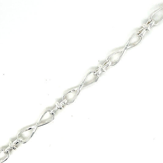 Sterling Silver Infinity Link Bracelet 7.5Inch
