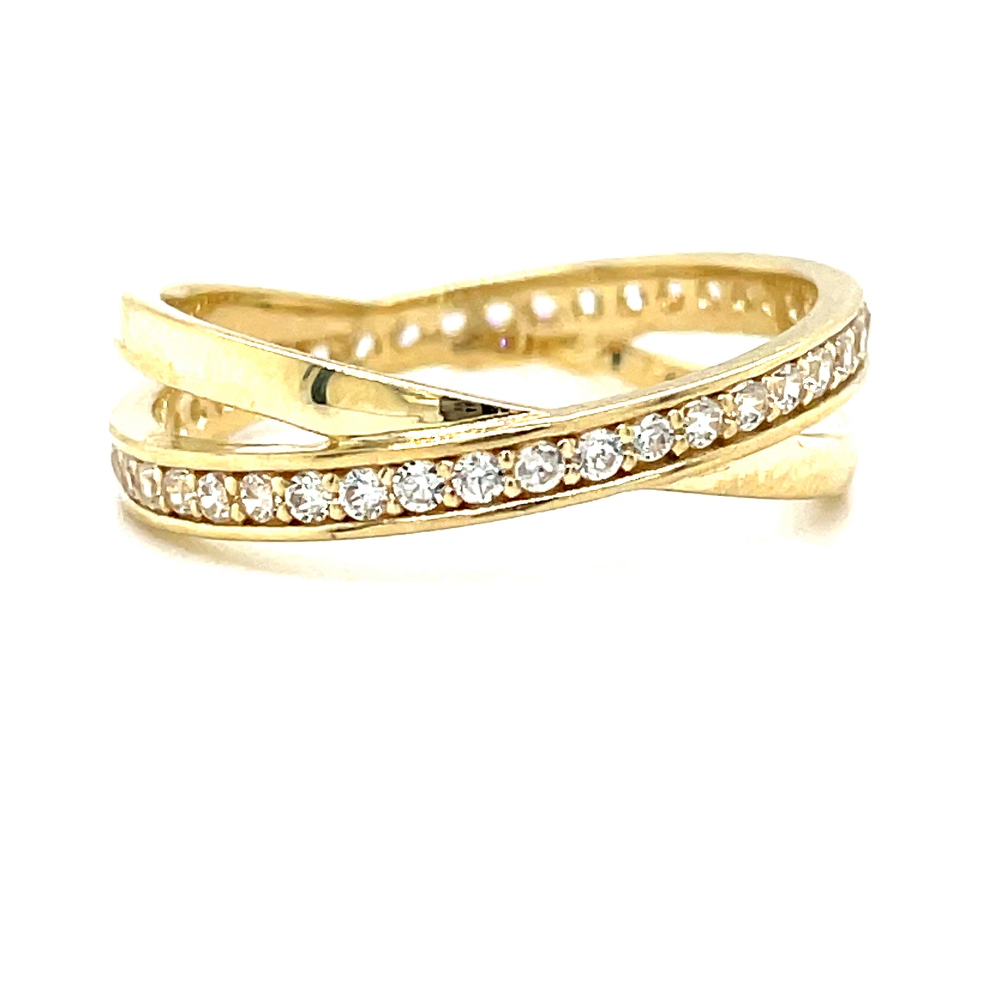 9CT Ring Et Cz Opn 2 Row