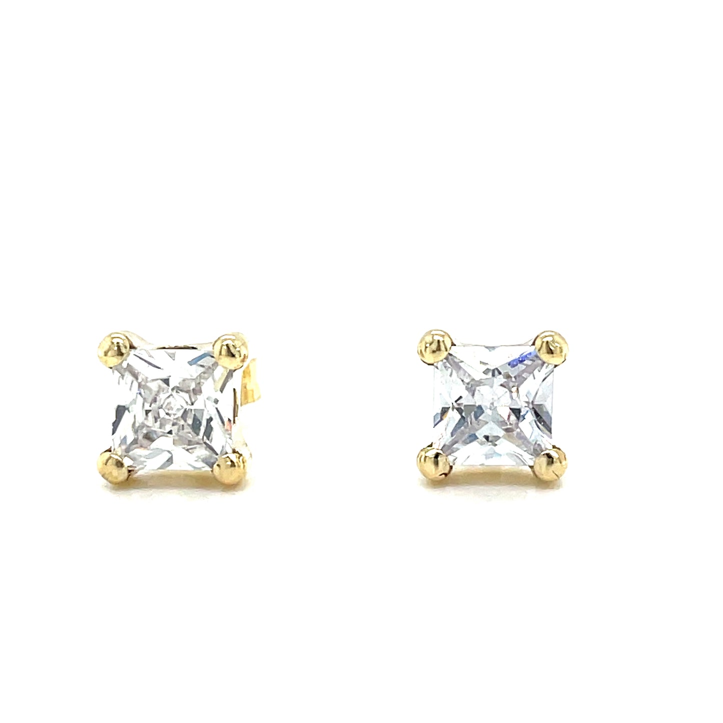 9CT Cubic Zirconia Square Stud Earring