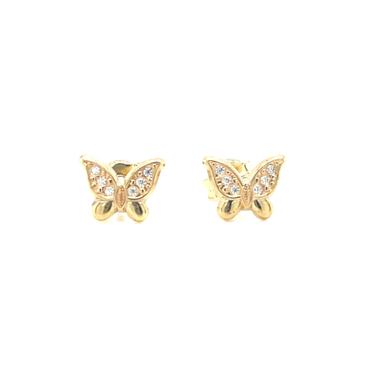 9CT Cubic Zirconia Butterfly Stud Earring