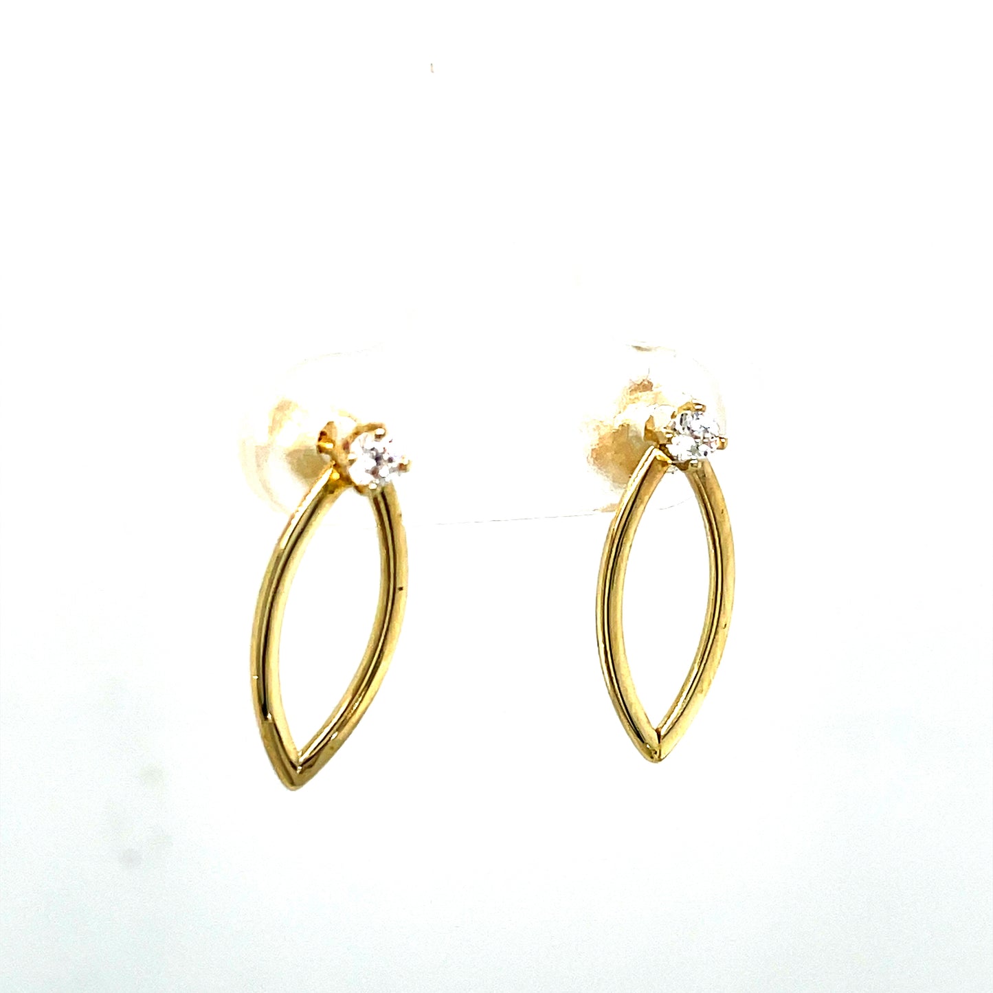 9CT Cubic Zirconia Open Marquis Earring
