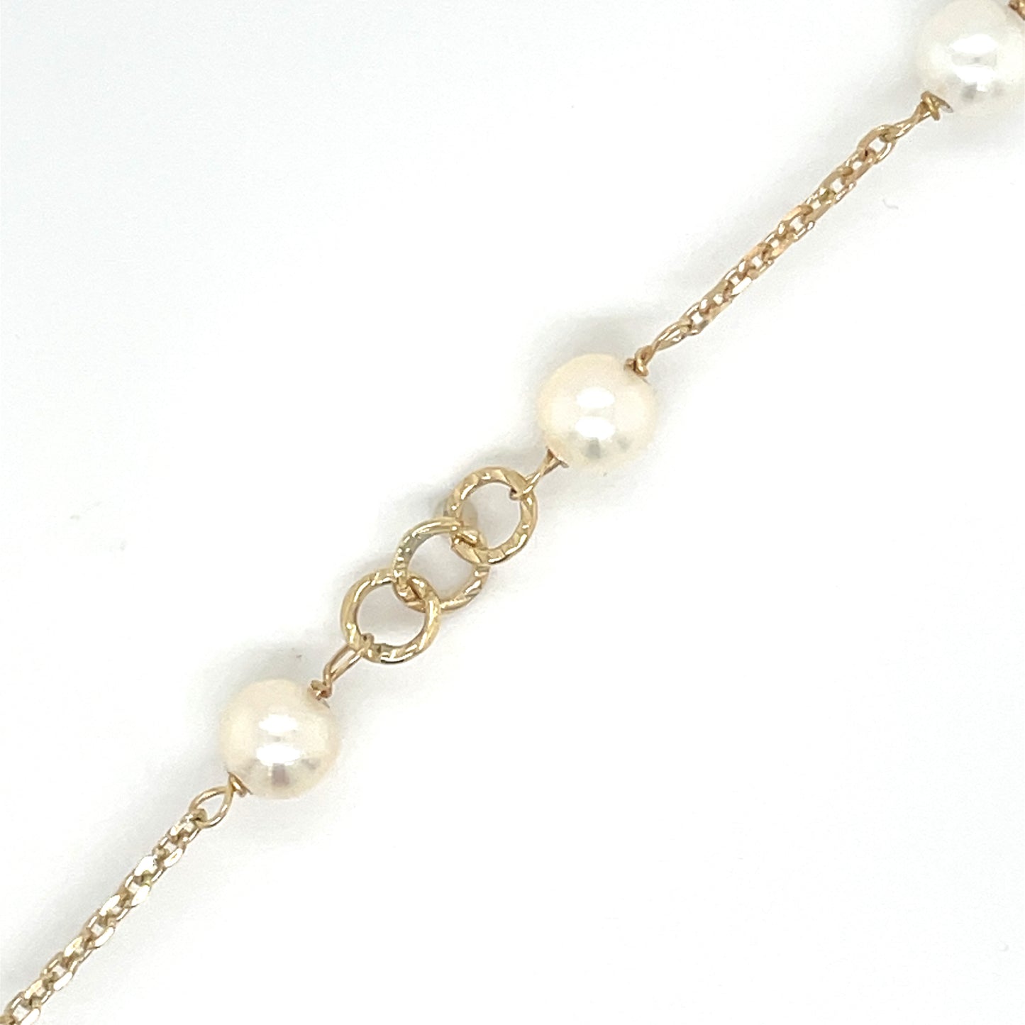 9ct pearl with rolo link bracelet