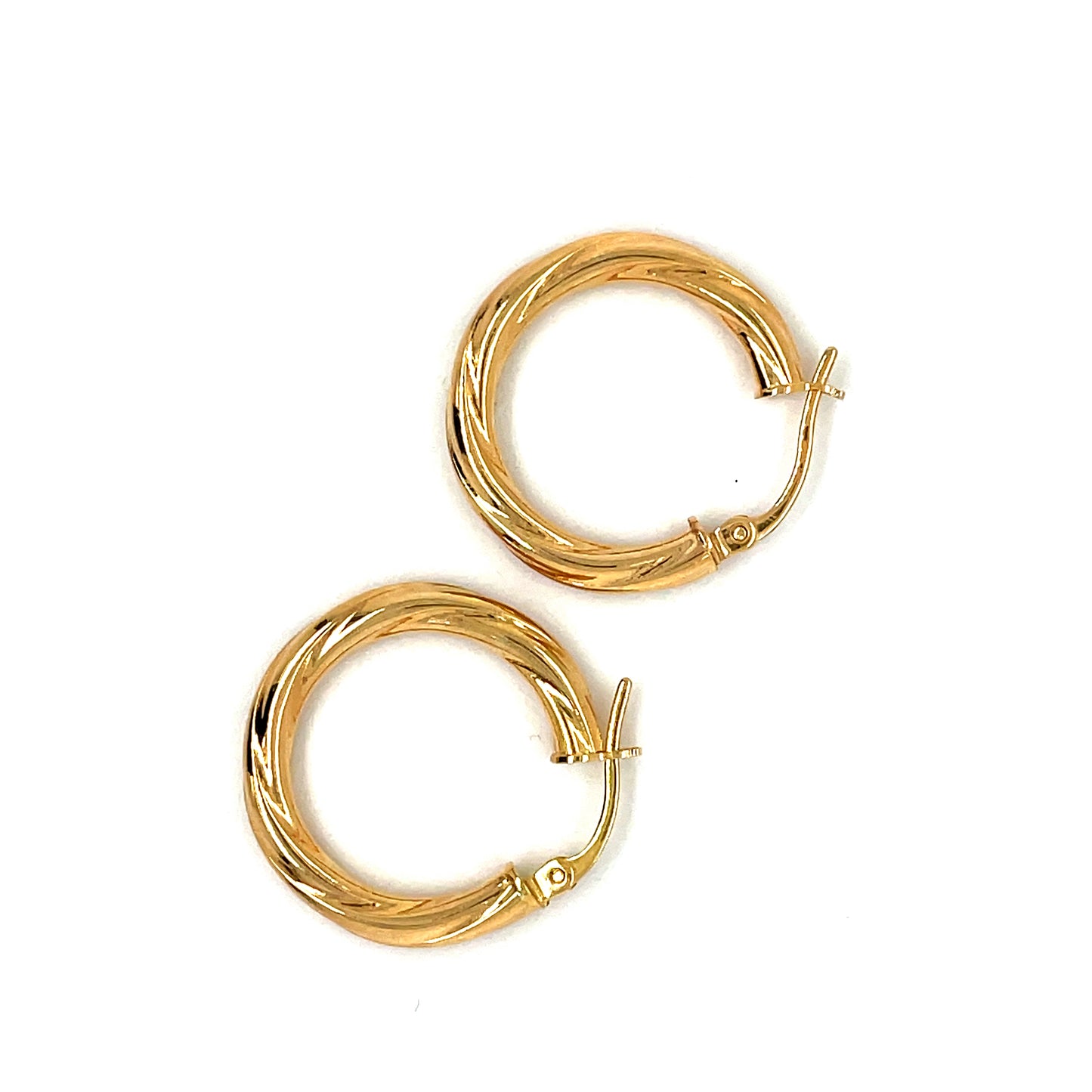 9ct 15mm Twist Hoop Earrings
