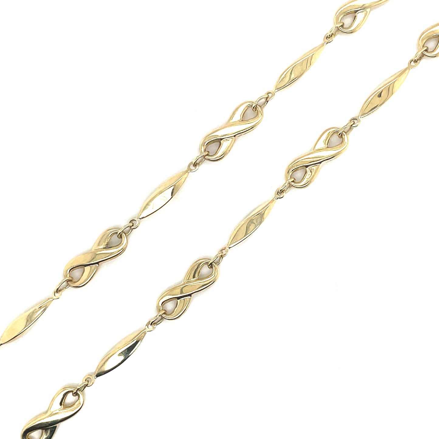 9ct Yellow Gold 18' Infinity Twist Necklet