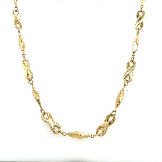 9ct Yellow Gold 18' Infinity Twist Necklet