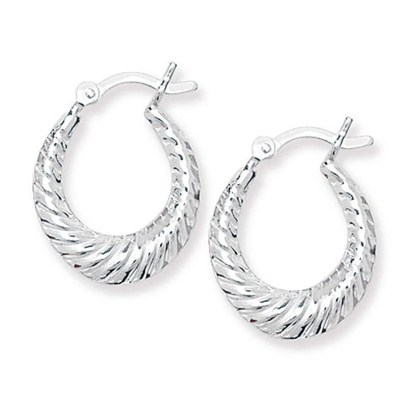 Sterling Silver Tapered Twist Hoop Earrings