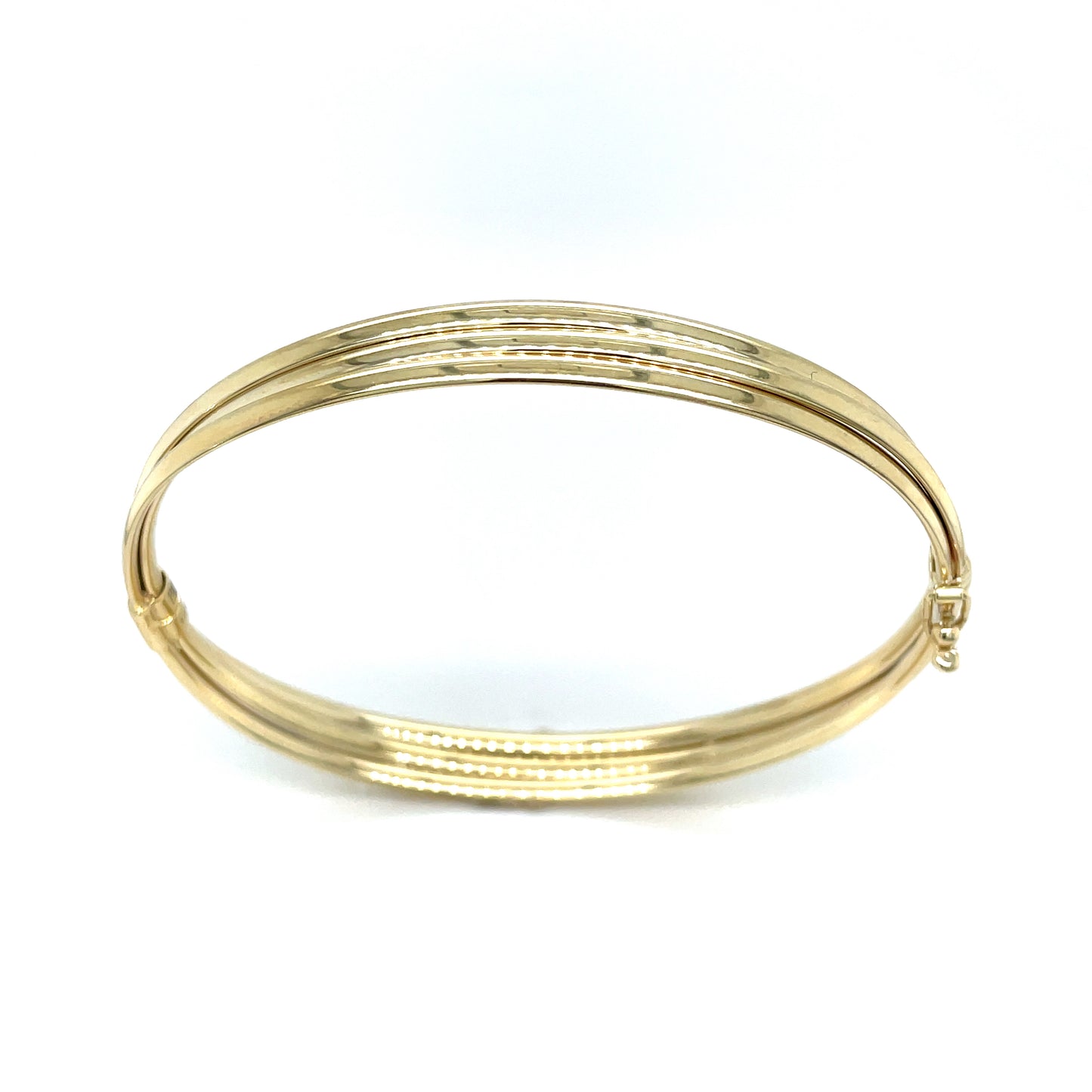 9CT 3 Row Plain Gold Bangle
