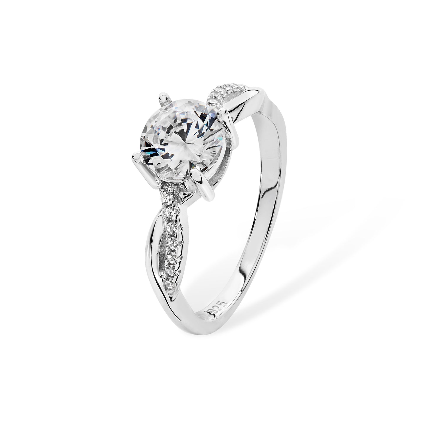 Sterling Silver Cubic Zirconia Solitaire Ring