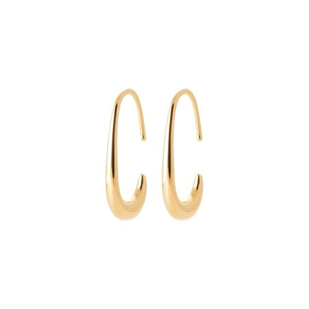 Gold lated Long Oval Bubble Earrings