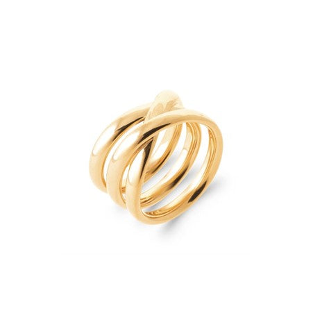Burren Gold Plated Triple Row Crossover Ring