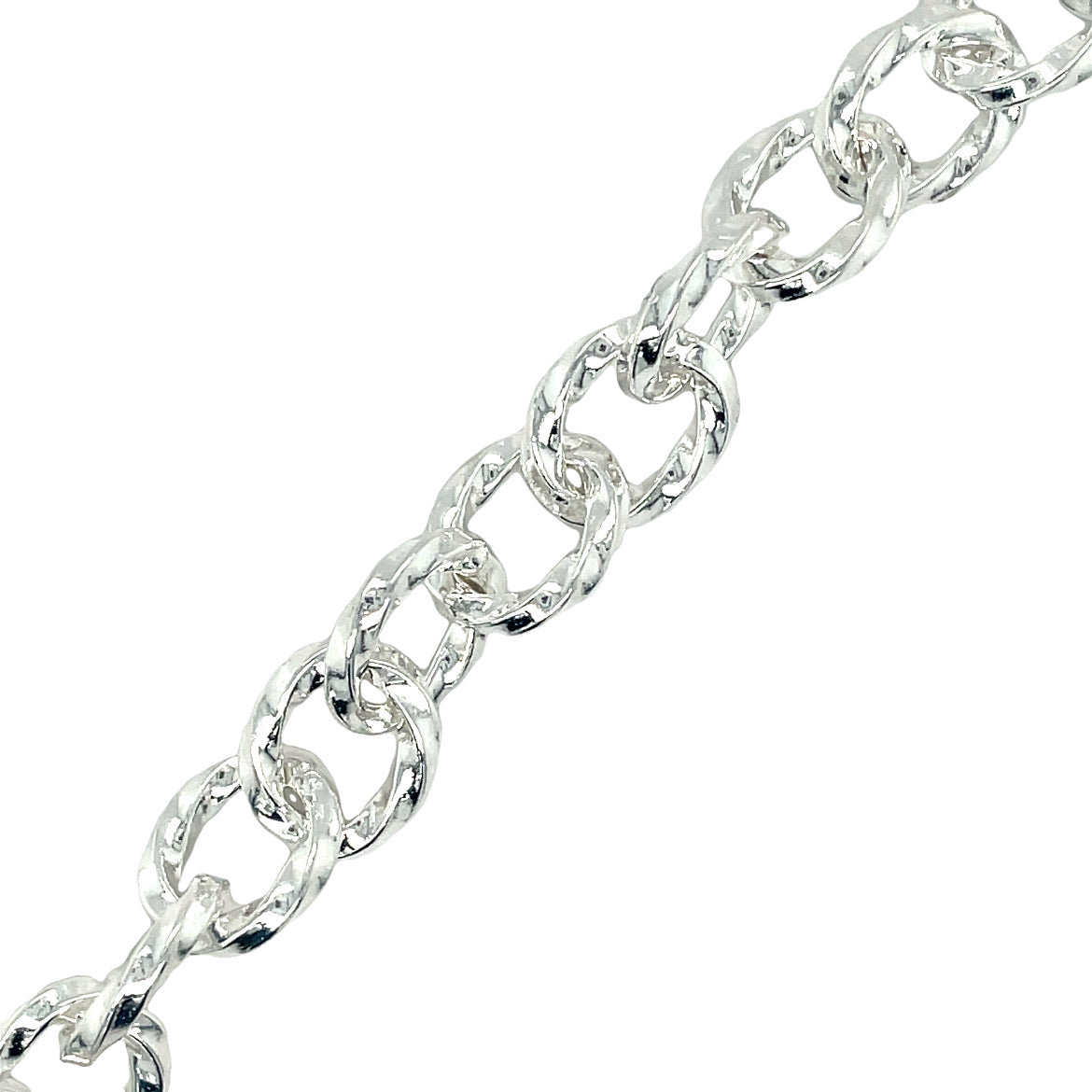 Sterling Silver Oval Twist Link Bracelet 7.5'