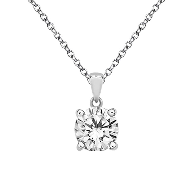Sterling Silver 10mm Round CZ Pendant