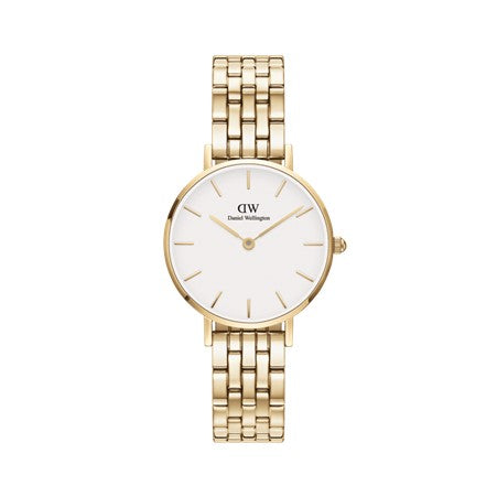 Ladies Daniel Wellington Petite 5-Link Evergold White Dial