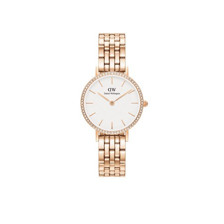Ladies Daniel Wellington Petite Lumine Melrose CZ Bezel White Dial
