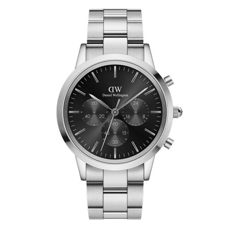 Gents Daniel Wellington Iconic Chrono Link Black Dial