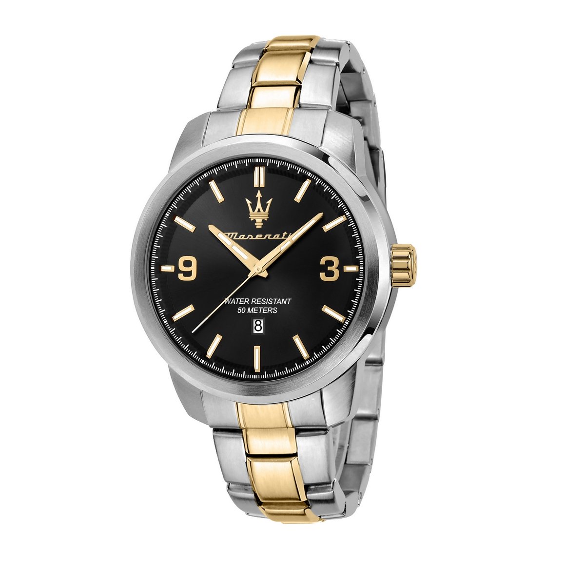 Gents Maserati Two Tone Successo 43MM Watch with Black Dial