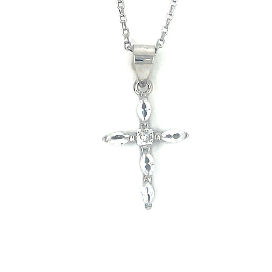 Sterling Silver Cubic Zirconia Fancy Cross
