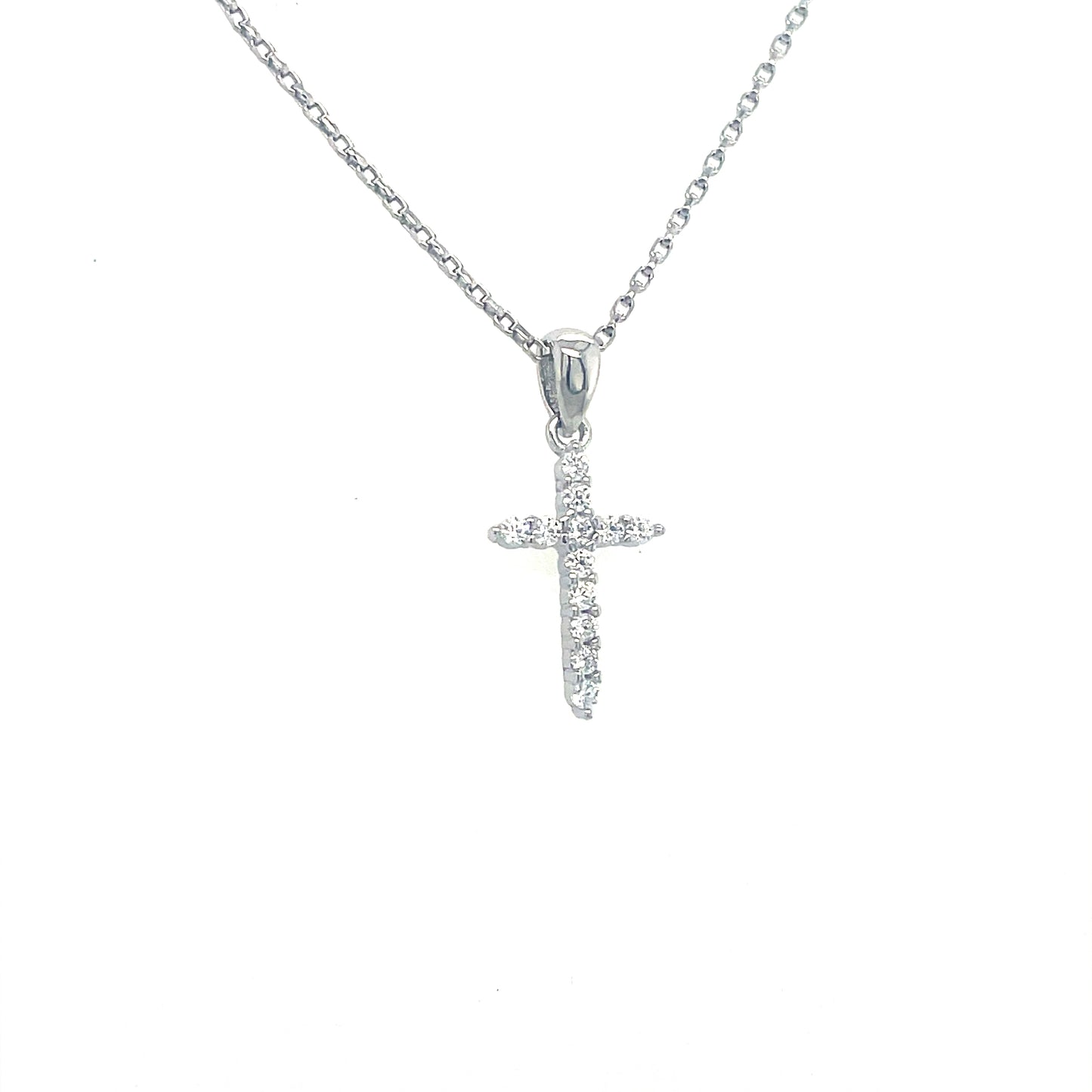 Sterling Silver Cubic Zirconia Cross Pendant