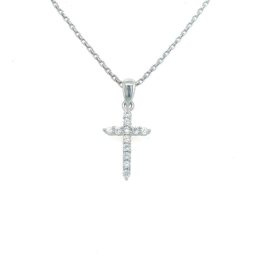 Sterling Silver Cubic Zirconia Cross Pendant