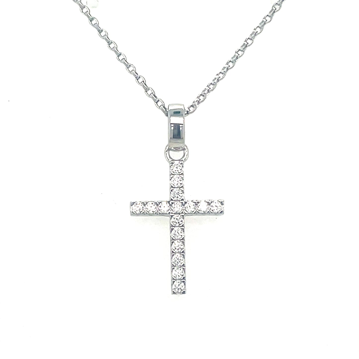 Sterling Silver Cubic Zirconia Cross Pendant