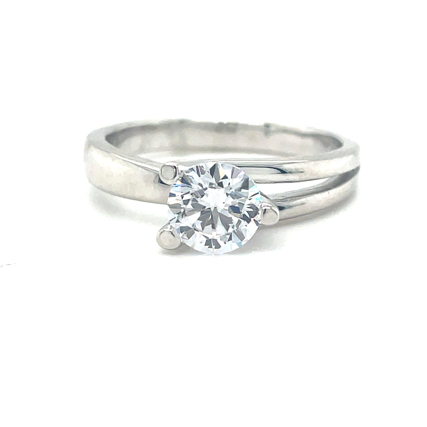 Sil Ring CZ Sol 3claw 6mm