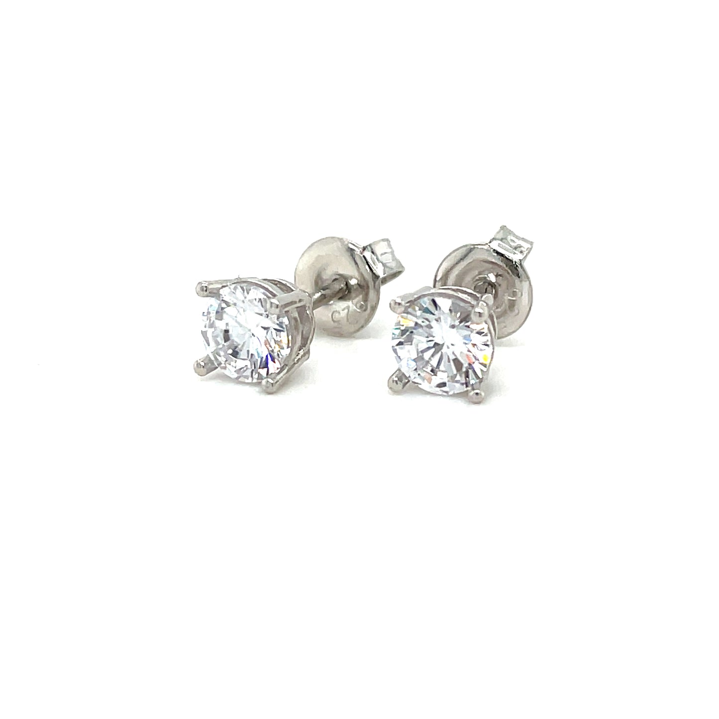 Sterling Silver 5mm Cubic Zirconia Stud Earring