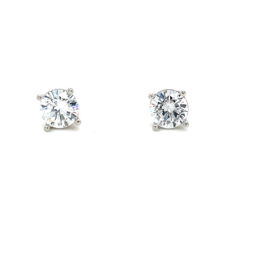 Sterling Silver 5mm Cubic Zirconia Stud Earring