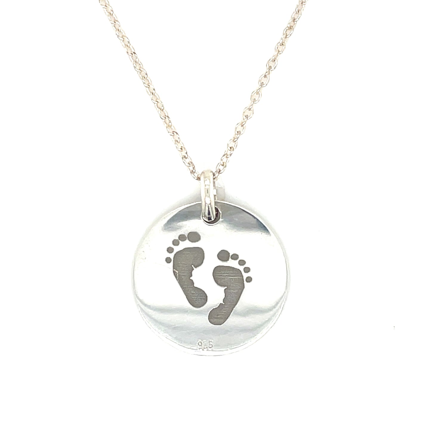 Sterling Silver Rnd 19mm Footprint disc ( Engravable )