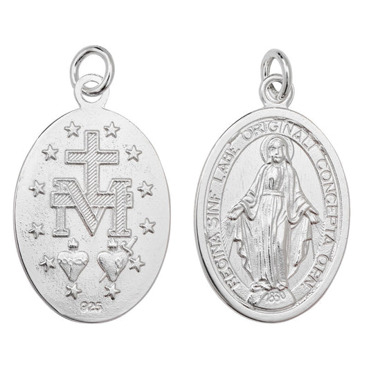 Sterling Silver Oval Miraculous Medal