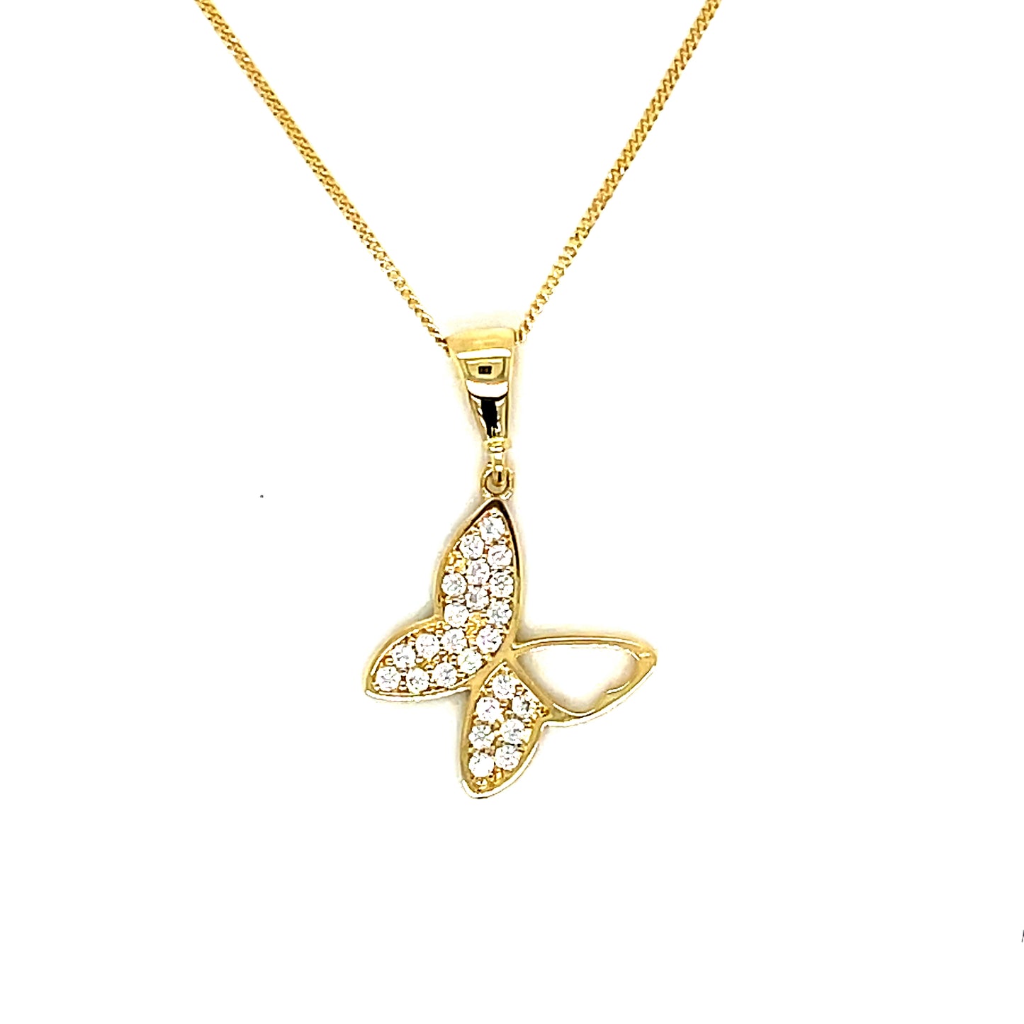 9ct Open Cubic Zirconia Butterfly