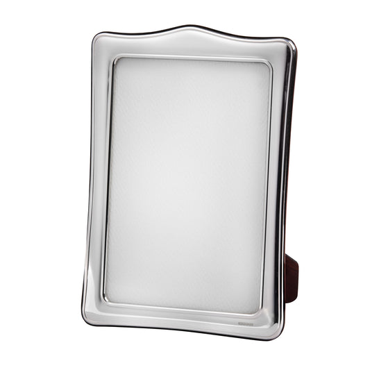 Silver 3.5 x 2.5" Frame With Wooden Back