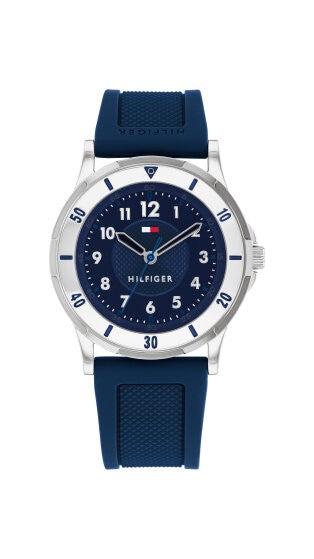 Kids Tommy Hilfiger Stainless Steel Navy Dial And Strap Watch
