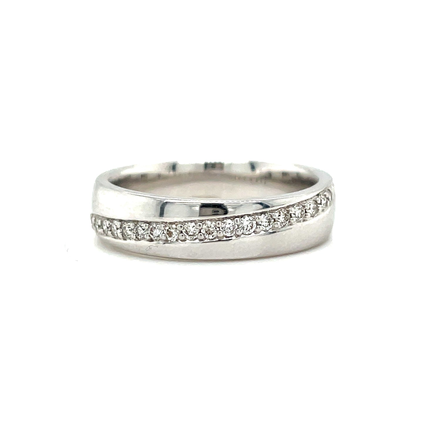 9CT WHITE GOLD DIAMOND WAVE BAND 0.20CT
