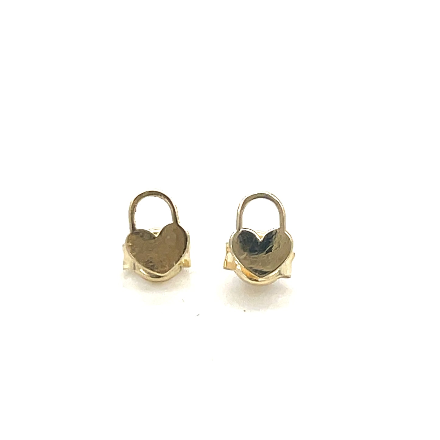 9ct Small Plain Heart Padlock Stud Earrings