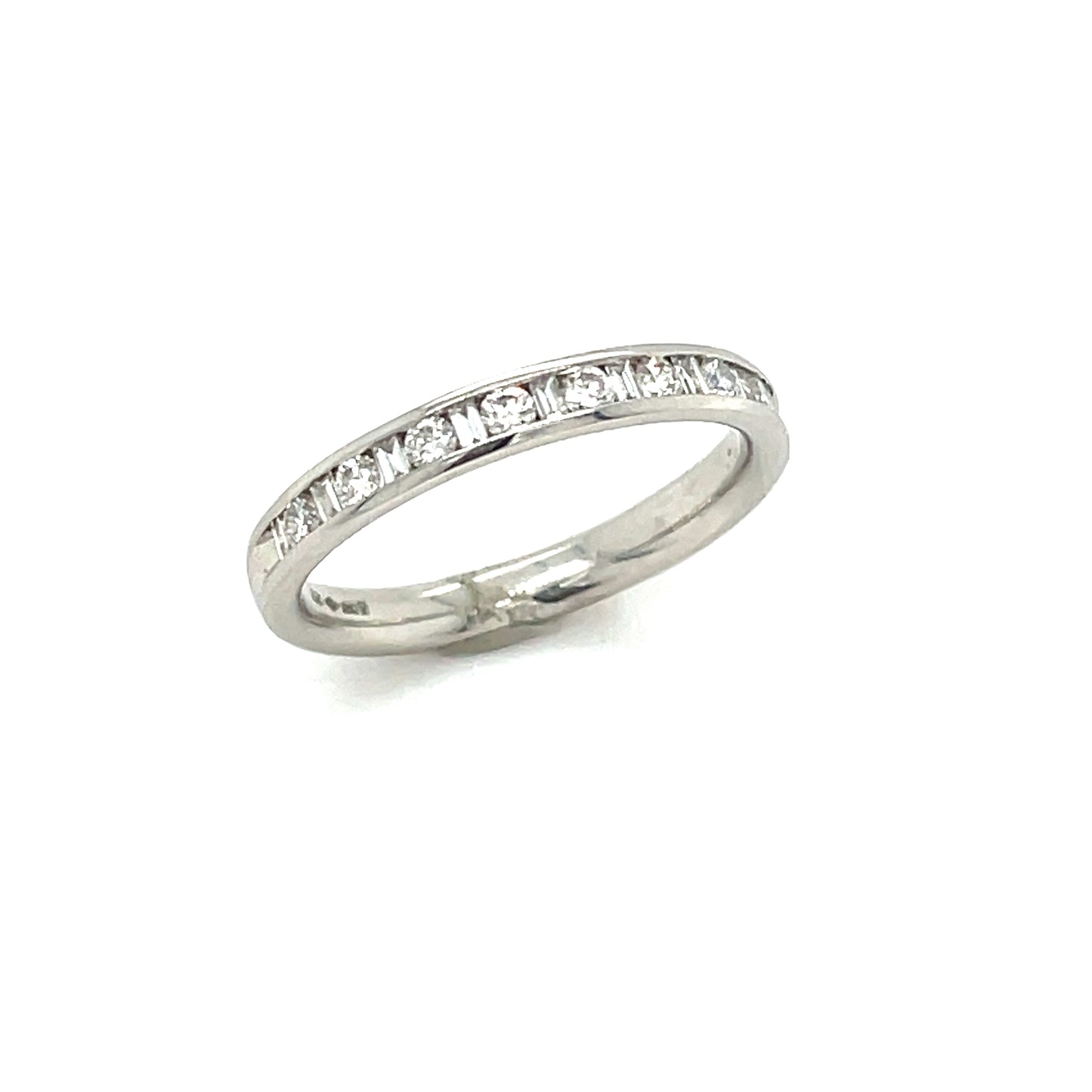 Platinum Round Brilliant And Baguette .25ct Diamond Eternity