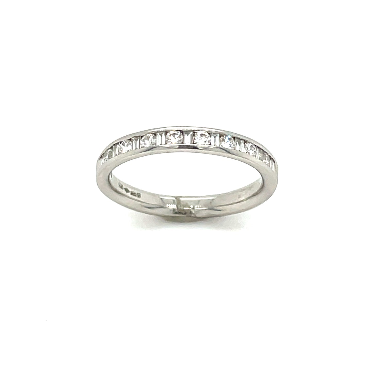 Platinum Round Brilliant And Baguette .25ct Diamond Eternity