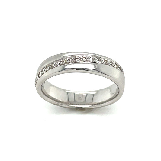 9CT WHITE GOLD DIAMOND WAVE BAND 0.20CT