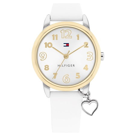 Tommy Hilfiger Kids White Dial with Heart Charm