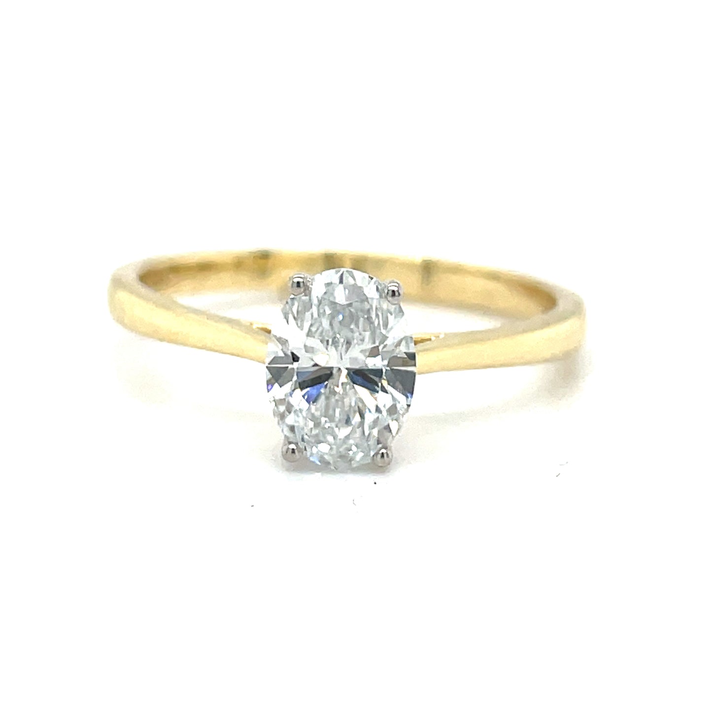 18ct Oval Solitaire Cultured Diamond Ring 1.50ct