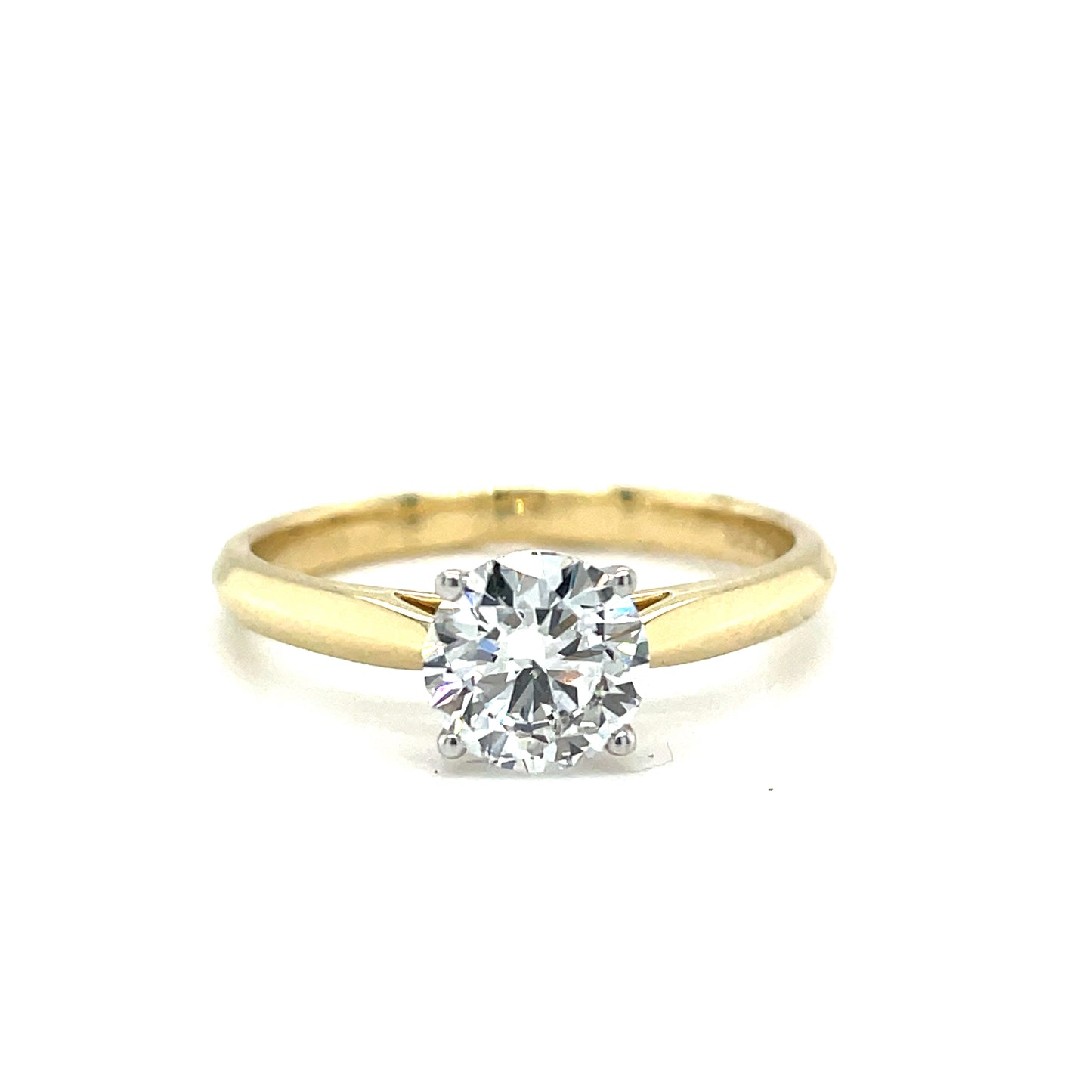 9ct 4 Claw Solitaire Cultured Diamond Ring