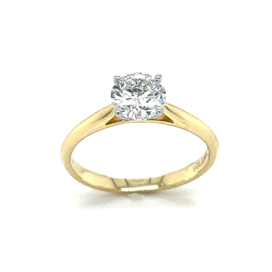 9ct 4 Claw Solitaire Cultured Diamond Ring