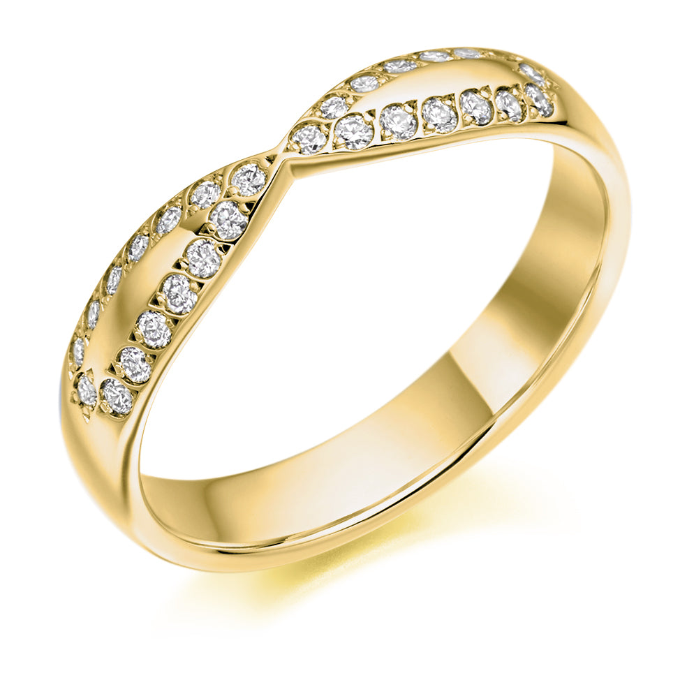 9ct Gold Open Crossover Eternity Diamond Ring .25ct