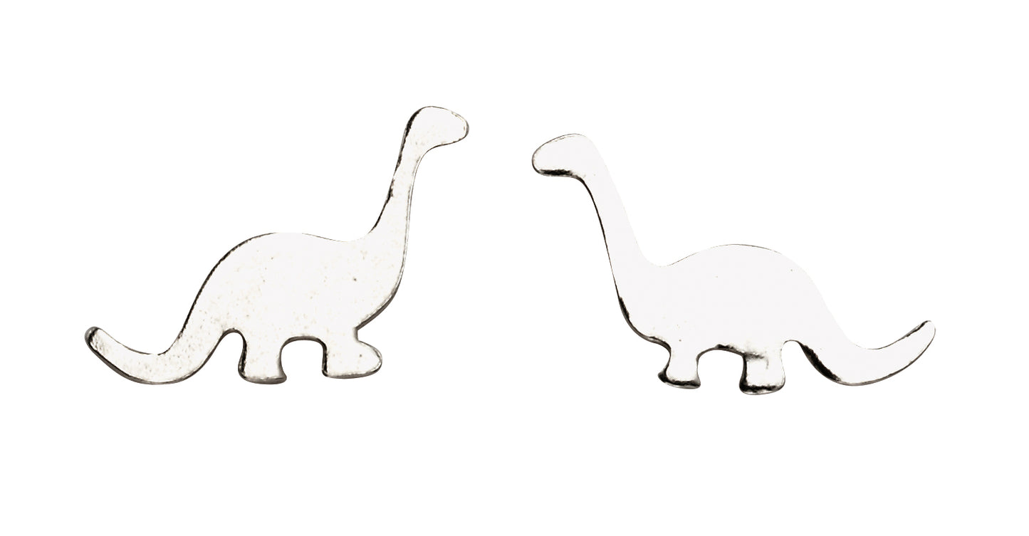 Sterling Silver Kids Plain Dinosaur Stud Earrings