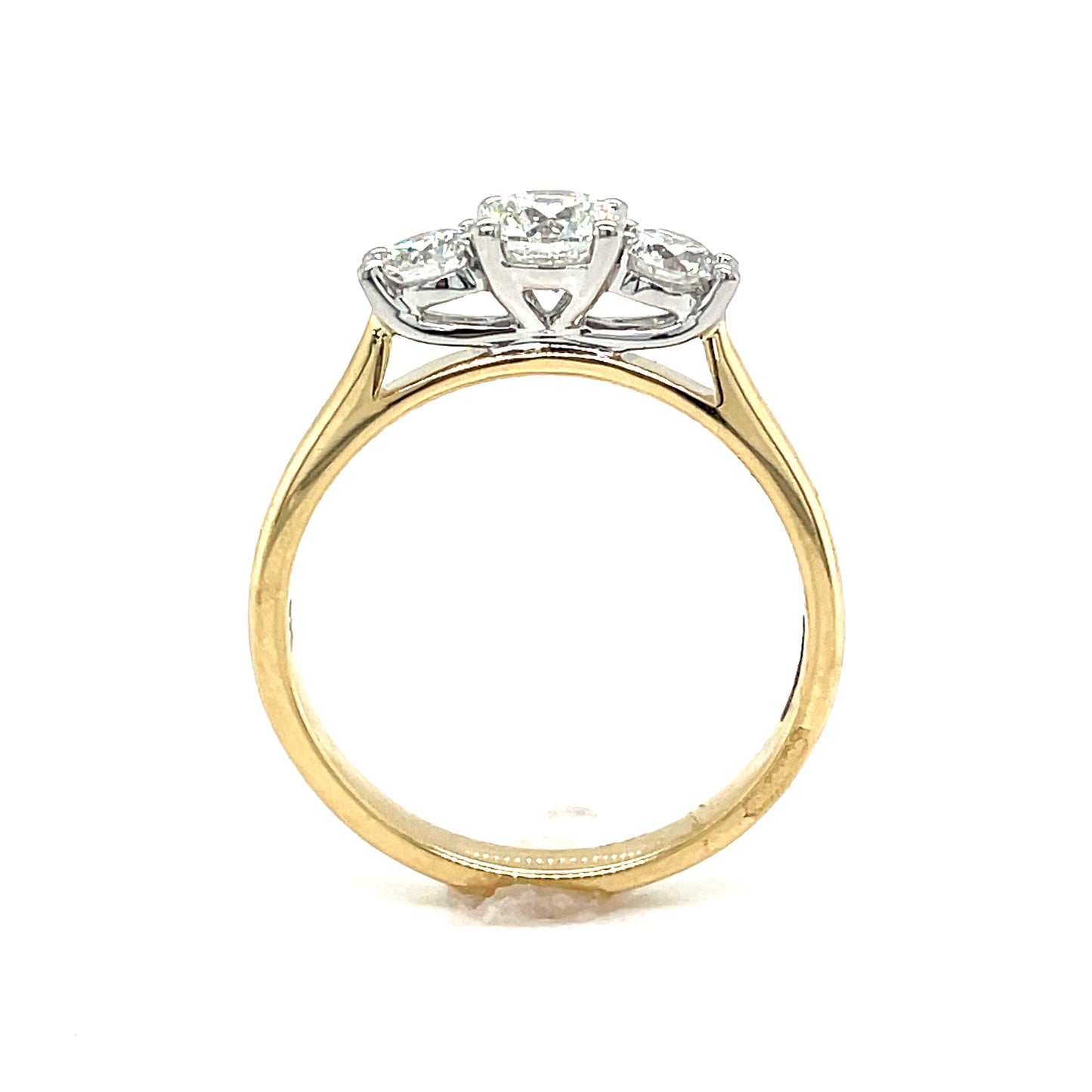 9ct Yellow Gold Three Stone Claw Set Diamond Ring .75ct