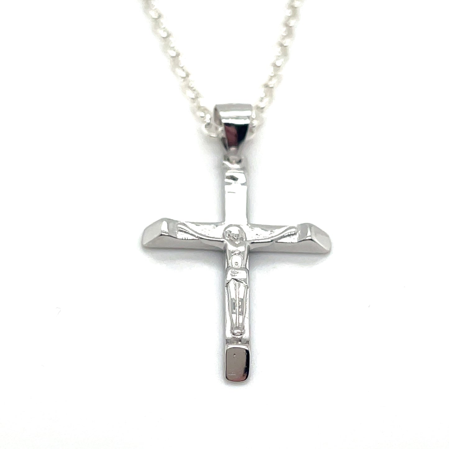 Sterling Silver Polished Crucifix Pendant