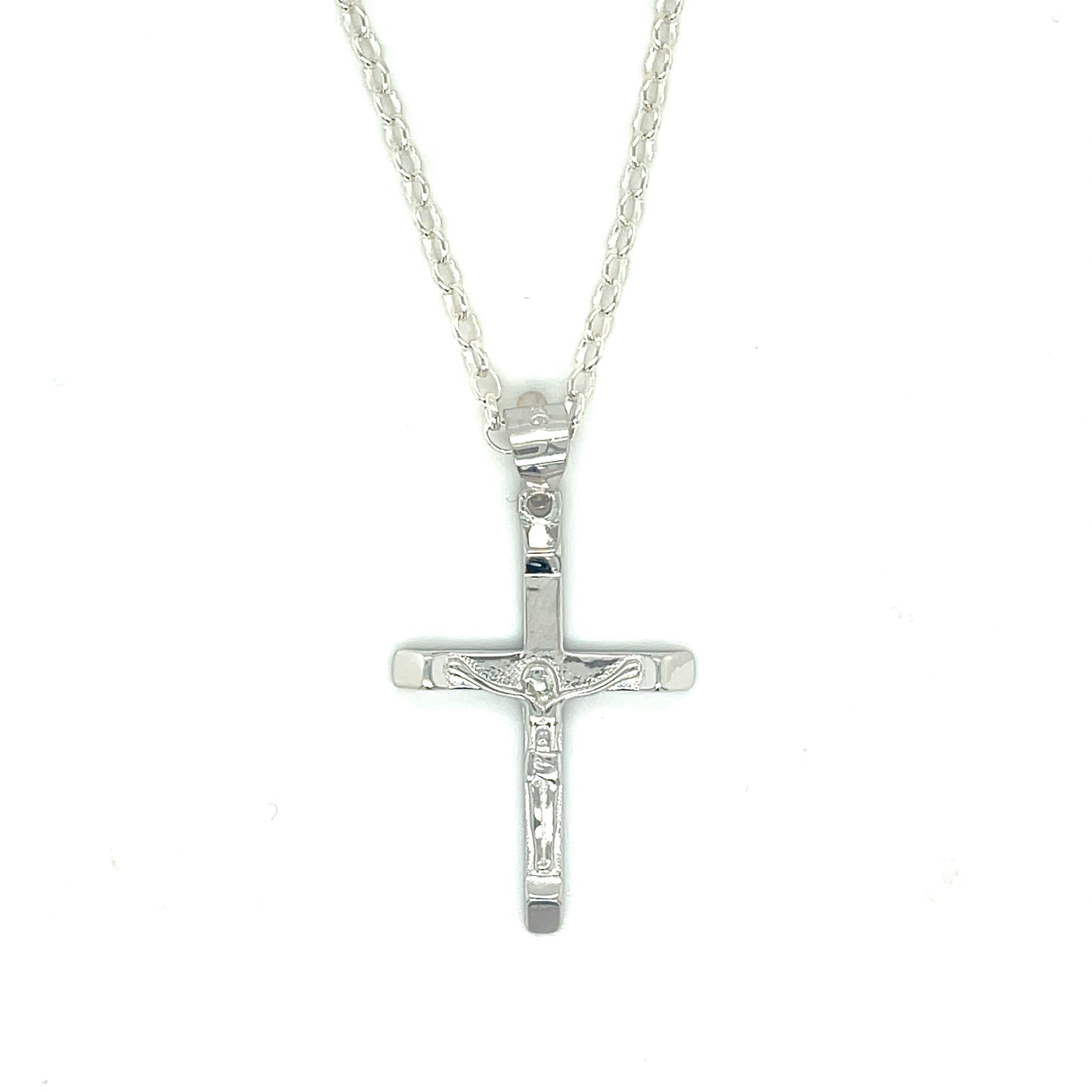 Sterling Silver Polished Crucifix Pendant