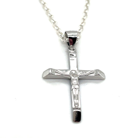 Sterling Silver Polished Crucifix Pendant